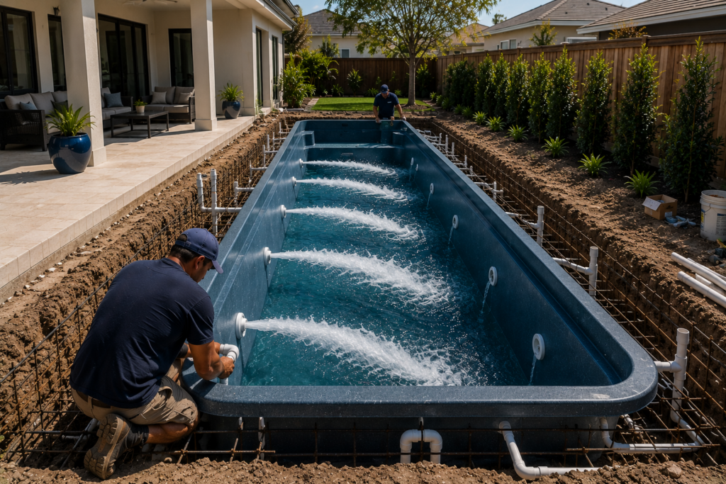 Swimming pool project by Curtis Pools